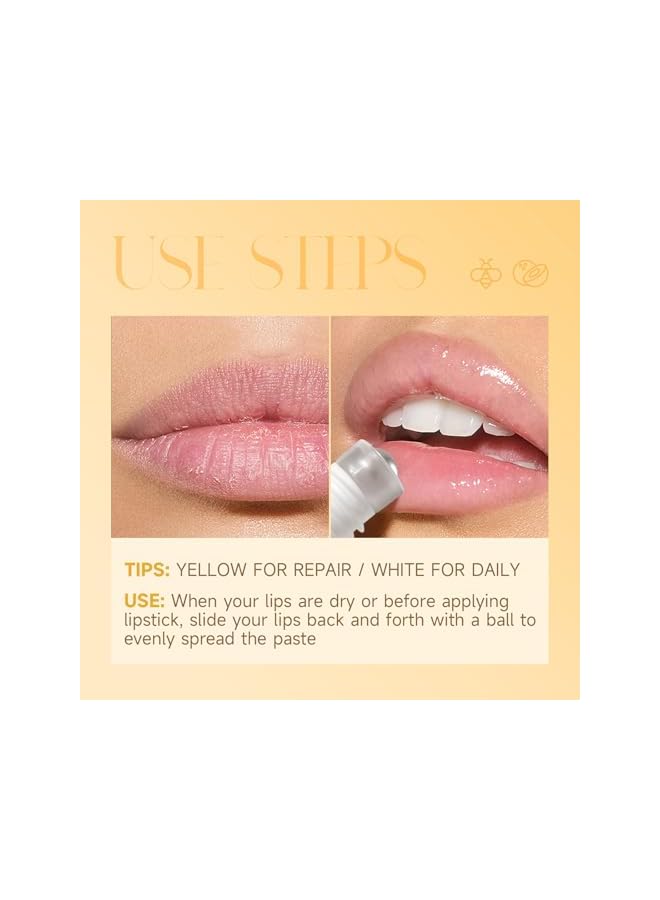 شي لافز Lip Repair Oil Set - Roll On, Honey & Coconut Oil for Soft Pink Lips, Deep Moisturizing, Brightening Treatment for Dark Lines & Dryness, Soothing Repair for Peeling Lips (2Pack, 10ml) - Image 4